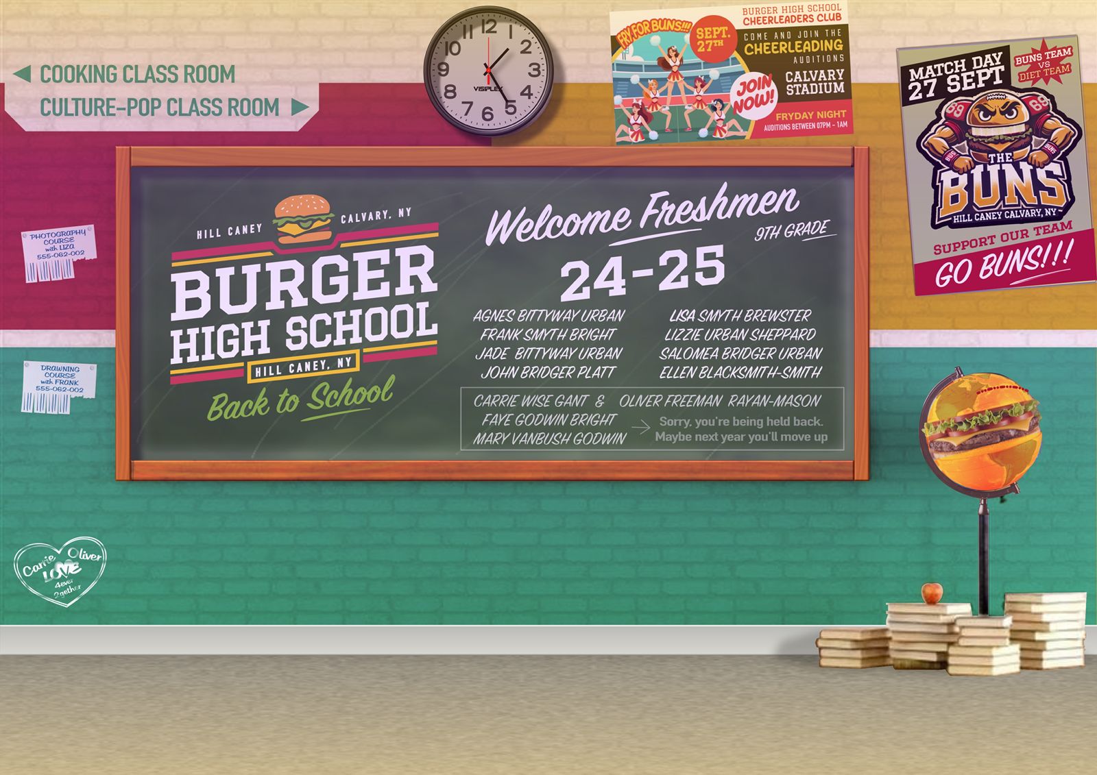 Tableau officiel Burger High School, promotion Welcome Freshmen